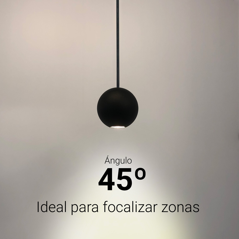 ángulo de apertura 45 grados